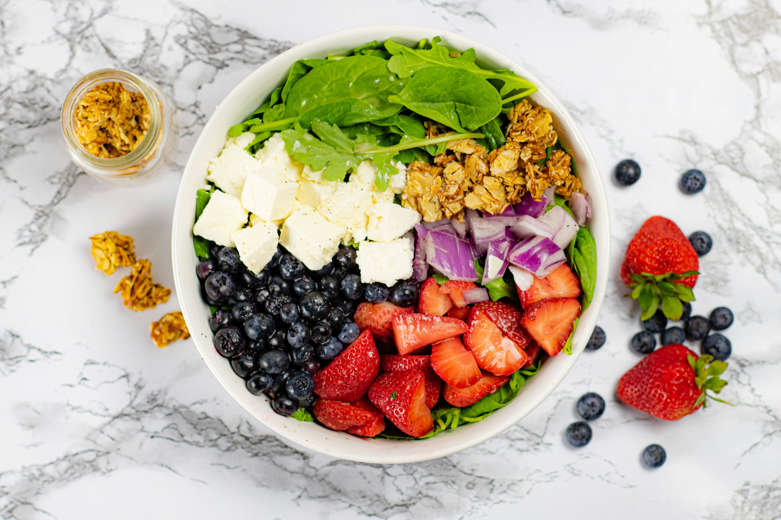 Salad overhead view